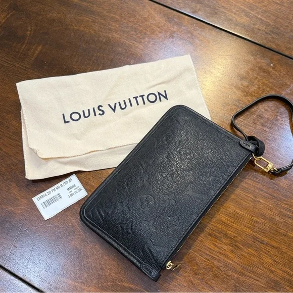 Louis Vuitton Black Monogram Leather Wristlet Pouch - Picture 3 of 12